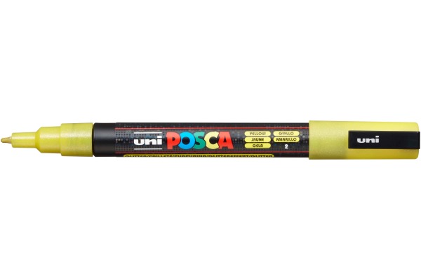 UNI-BALL Posca Marker 0.9-1.3mm PC-3ML YE glitzer gelb