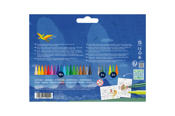 FABER-CA. Filzstifte Dino 554222 inkl. Sticker 24 Stück