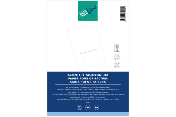 NOVOOO Einzahlungsschein QR-Code A4 734360 90g, perforiert/blanko 500 Stk