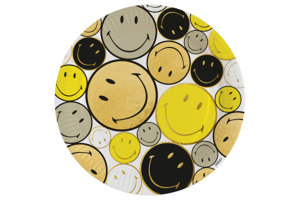 NEUTRAL Teller Smiley 23cm 9914440 Rund, Papier 8 Stück