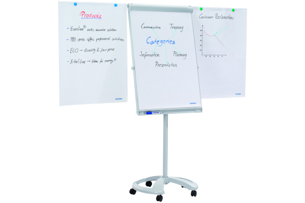 FRANKEN Flipchart Deluxe 67x95cm FC81 Mobil, hellgrau