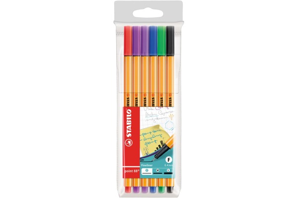 STABILO Fineliner Point 88 0.4mm 88/6 6 Farben ass.