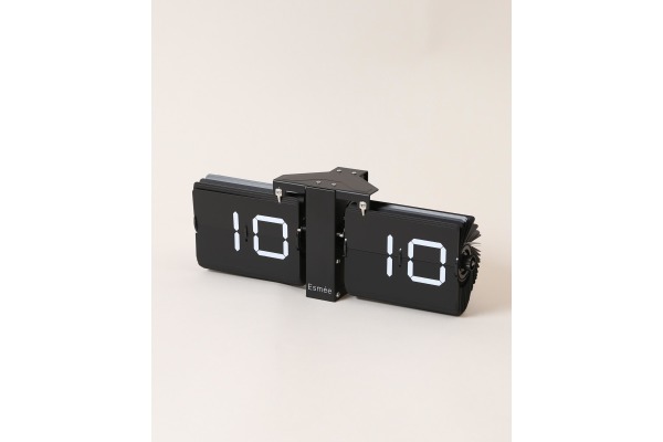 ESMEE Wanduhr Flip Clock 240.006.0 schwarz