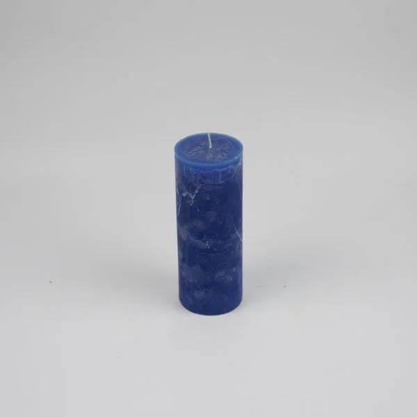 Zylinderkerze 6.8x18cm Raureif Dunkelblau - Unifarben Durchgefärbte Kerzen aus 100% Paraffin