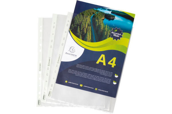 EXACOMPTA Zeigetaschen PP Rec 60my A4 5320E transparent genarbt 100 Stück