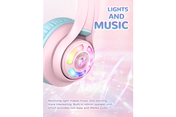 ICLEVER Cat Ear Bluetooth Headphones C04-2083N BTH13, 50h, pink