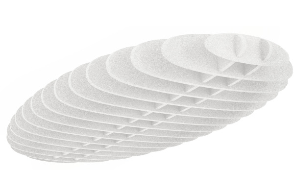 SUONO Deckenelement 240x120x30cm U12.0400 OVAL, weiss