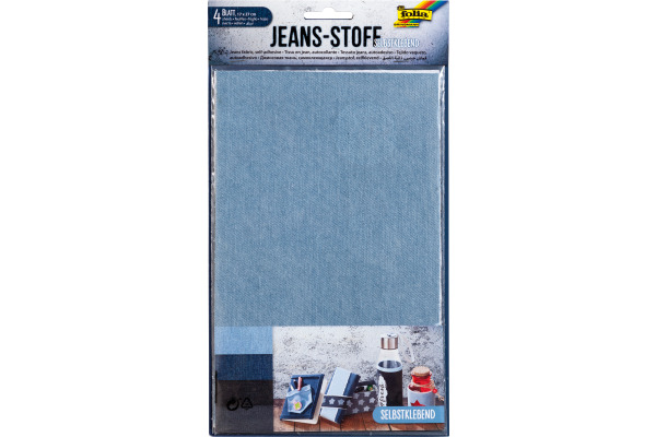 FOLIA Jeans-Stoff selbstklebend 57549 17x27cm 4 Blatt