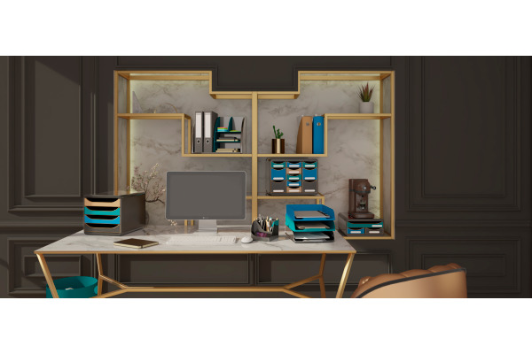 EXACOMPTA Desktop Organizer NEO DECO 394505D schwarz/blaugrün