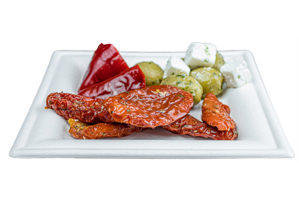 EJS Teller aus Bagasse 16x16cm 3142.2008.50 weiss 50 Stk.