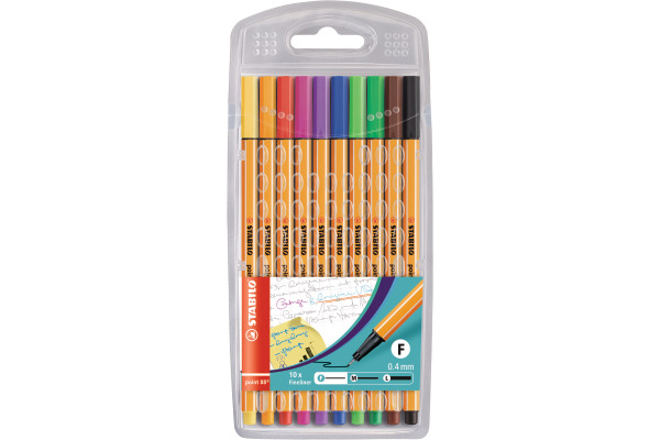 STABILO Fineliner Point 88 0.4mm 88/10 10 Farben ass.