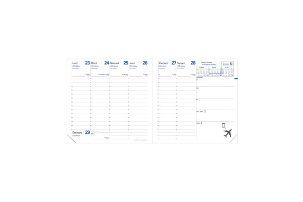QUO-VADIS Agenda Club Executif 2027 014087Q 1W/2S rot FR 16x16cm