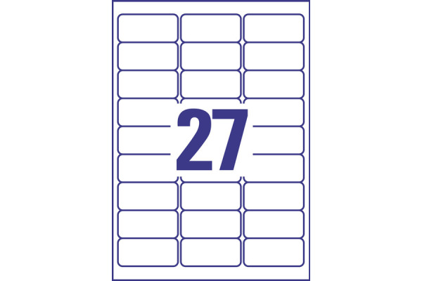 AVERY ZW. Namensetiketten 63.5x29.6mm L4784-20 Laser, weiss 20Bl./27Stk.