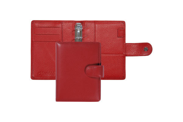 SUCCES Agenda Mini Ringbuch Cadiz 84136545U Leder rot 9.5x12.5cm