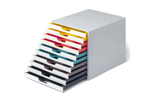 DURABLE Schubladenbox Varicolor 10 763027 weiss/bunt 10 Schubl.