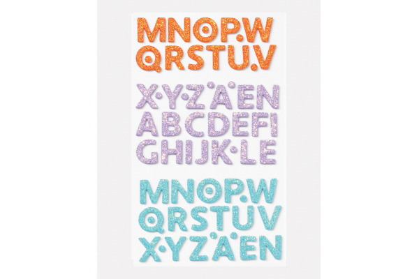 FOLIA Moosgummi Sticker 23776 Glitter Letters 128 Stück