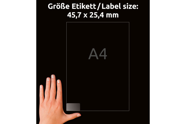 AVERY ZW. Adressetiketten 45,7x25,4mm L4770-25 Laser, transp. 1000Stk./25Bl.