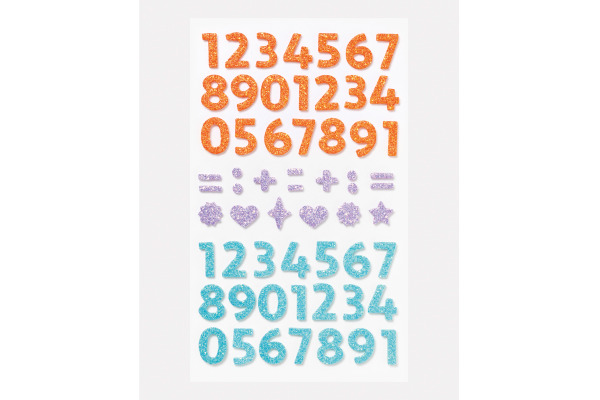 FOLIA Moosgummi Sticker 23778 Glitter Numbers 112 Stück