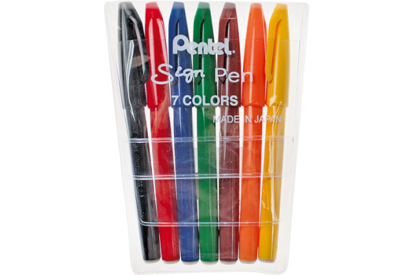 PENTEL Faserschreiber Sign Pen 2.0mm S527 7-farbig ass.