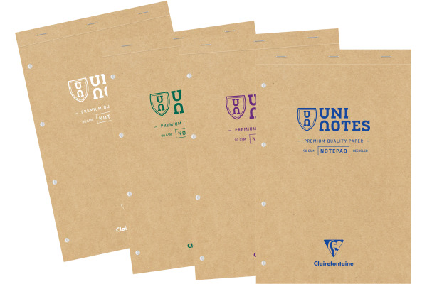 CLAIREFON Notizblock Uni Notes A4+ 9872C braun, kariert 70 Blatt