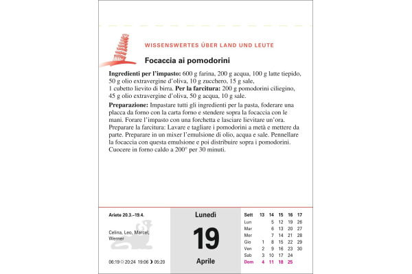HARENBERG Abreisskalender 2027 211100027 Italienisch DE, IT 12.5x16cm