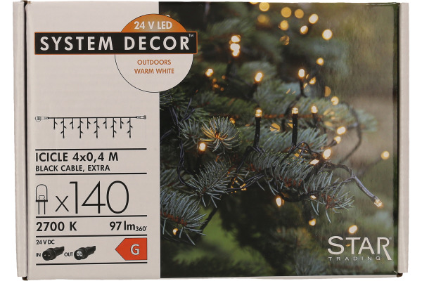 STARTRADI System Decor Lichterkette 4m 495-87-1 Extra, schwarz