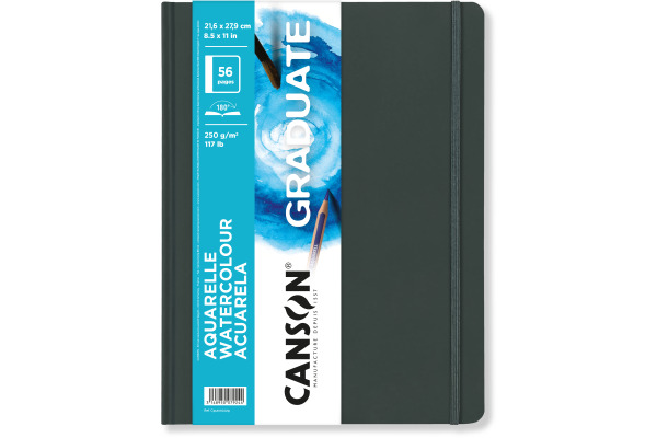 CANSON Aquarellbuch Graduate A4 31200L029 blanko, 250g 28 Blatt