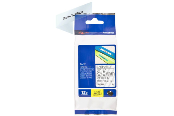 PTOUCH Band matt lamin. weiss/trans. TZE-M65 PT-D800W/D900W 36mm