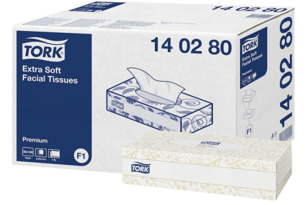 TORK Kosmetiktücher F1 140280 weiss, 2-lagig 100 Blatt