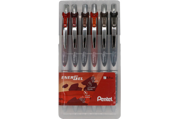 PENTEL Rollerball EnerGel 0.7mm BL77-6EA Earth Set 6 Stück
