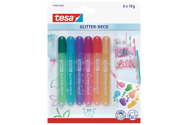 TESA Glitter Deco Candy Colors 599880000 6x10g 6 Stück