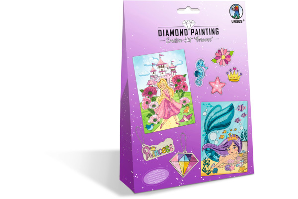 URSUS Diamond Sticker Princess 43510002 2 Karten, 2 Anhänger