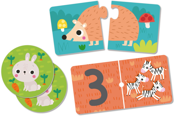 APLI KIDS Spielebox Tiere 18798 Puzzle, Domino, Memory