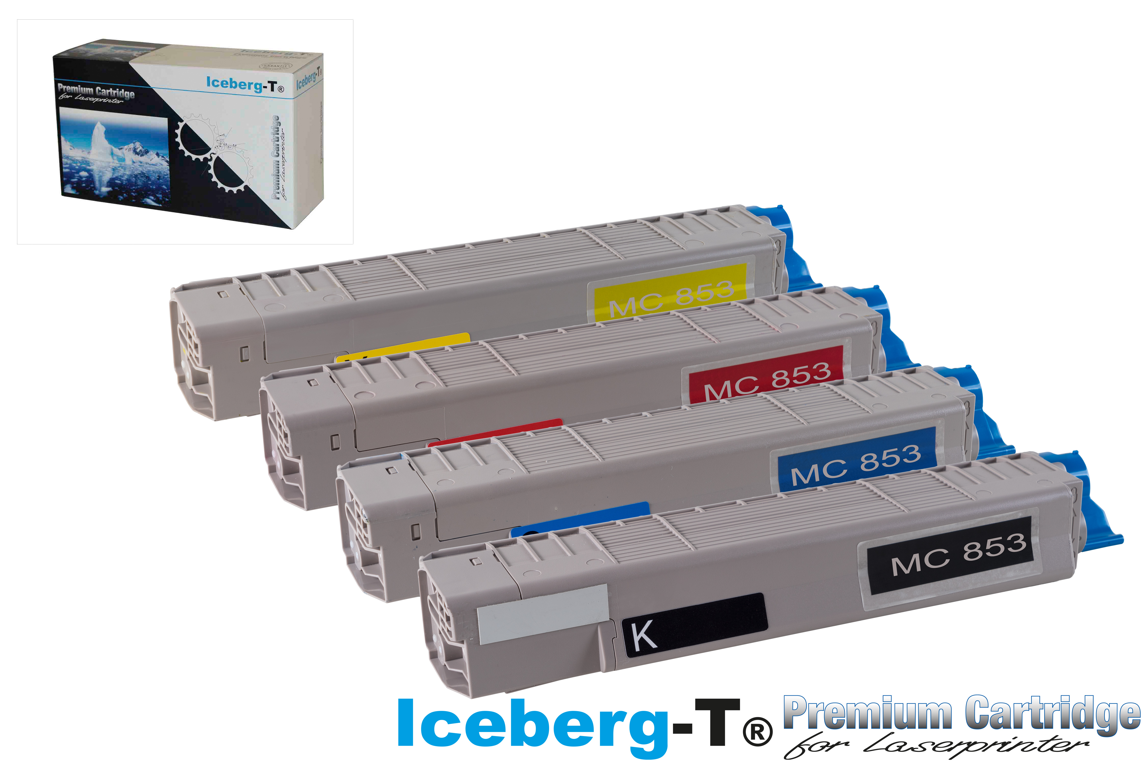 Iceberg-T Toner SET OKI MC853 / MC873 Set mit allen vier Farben