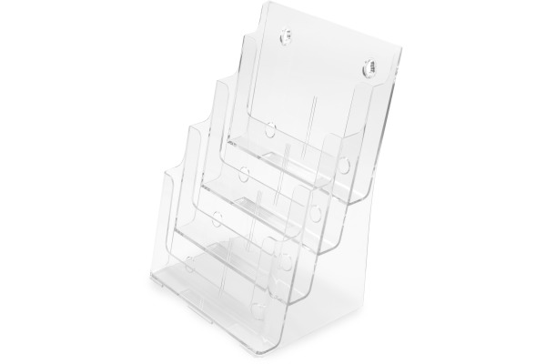 DEFLECTO Prospekthalter Docuholder A4 77441 hoch, 4 Fächer