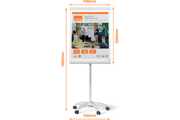 NOBO Flipchart PremiumPlus 70x100cm 1915701 grau, Mobil