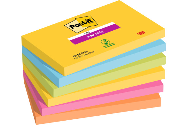 POST-IT Block Super Sticky Carnival 6556SSCAR 5-farbig 6x90 Blatt 127x76mm