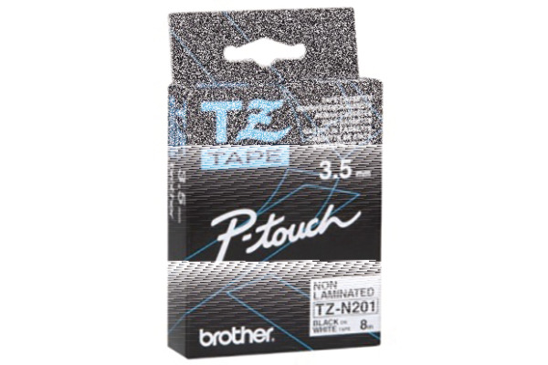 PTOUCH Band,nicht lam. schwarz/weiss TZe-N201 PT-1280 3.5 mm