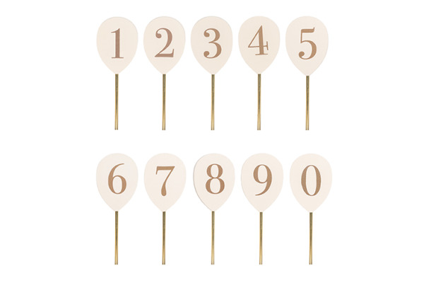 JABADABAD Zahlenballons 4.3x1x11.3cm T303 0-9, Holz