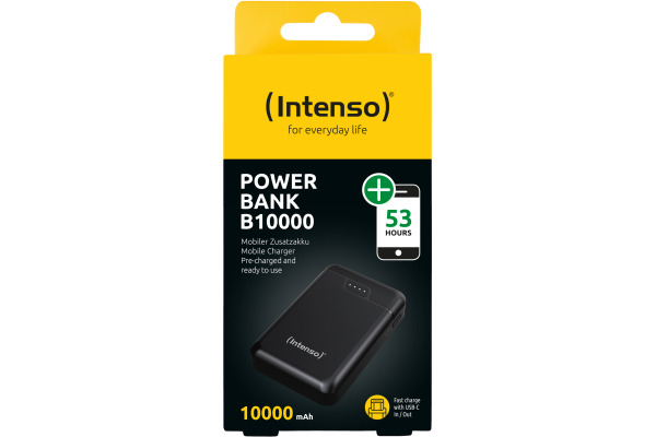 INTENSO Powerbank B10000 black 7320530 10000 mAh + Cable USB A