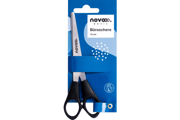 NOVOOO Büroschere 15cm E-131162 für Linkshänder, schwarz
