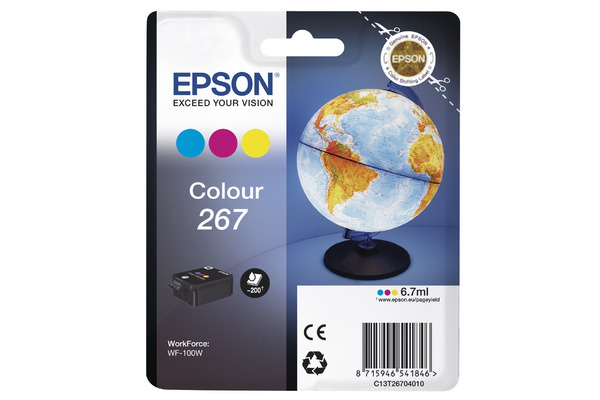 EPSON Tintenpatrone color T267040 Workforce WF-100W 200 Seiten