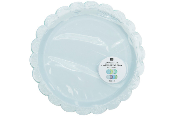 RICO DESI Pappteller 23cm 401001 Ozean Mix 8 Stück