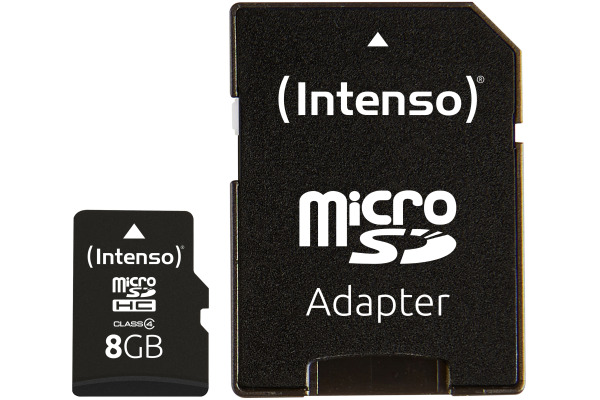 INTENSO micro SDHC Card Class 4 8GB 3403460 incl. SD Adapter