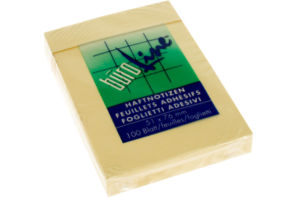 BÜROLINE Haftnotizen 51x76mm 133032 gelb 100 Blatt