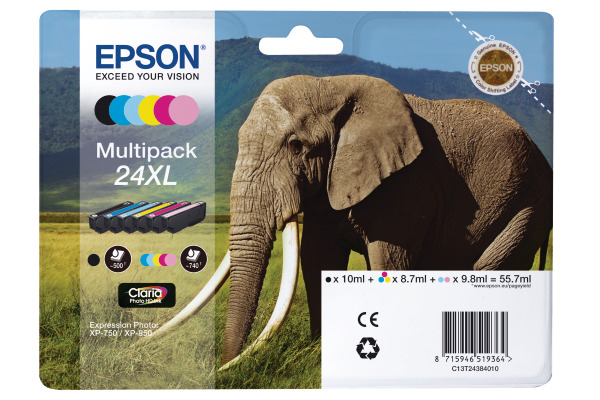 EPSON Multipack Tinte 24XL 6-color T243840 XP 750/850 6x500 Seiten
