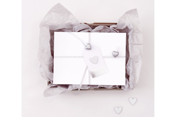 RICO DESI Dekoklammern Herz 7040.26.1 weiss-silber, 8 Stück, 3cm