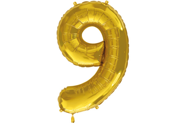 I AM CREA Folienballon Zahl 9 85cm 1000-1054 gold