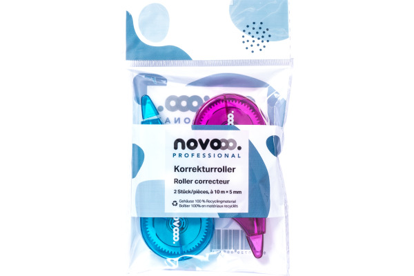 NOVOOO Korrekturroller Fancy 5mmx10m 319968 türkis, magenta 2 Stück