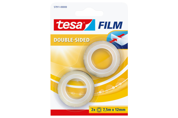 TESA Klebeband tesafilm 12mmx7.5m 579110000 transp.,doppels.,Blister 2Stk.